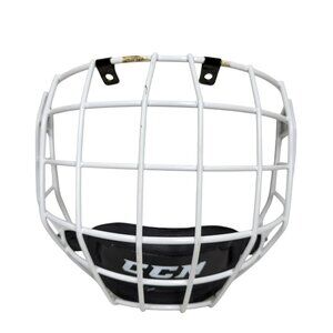 CCM FM580 Hockey Cage Full Face Mask Size Small White w/ Chinguard No Straps